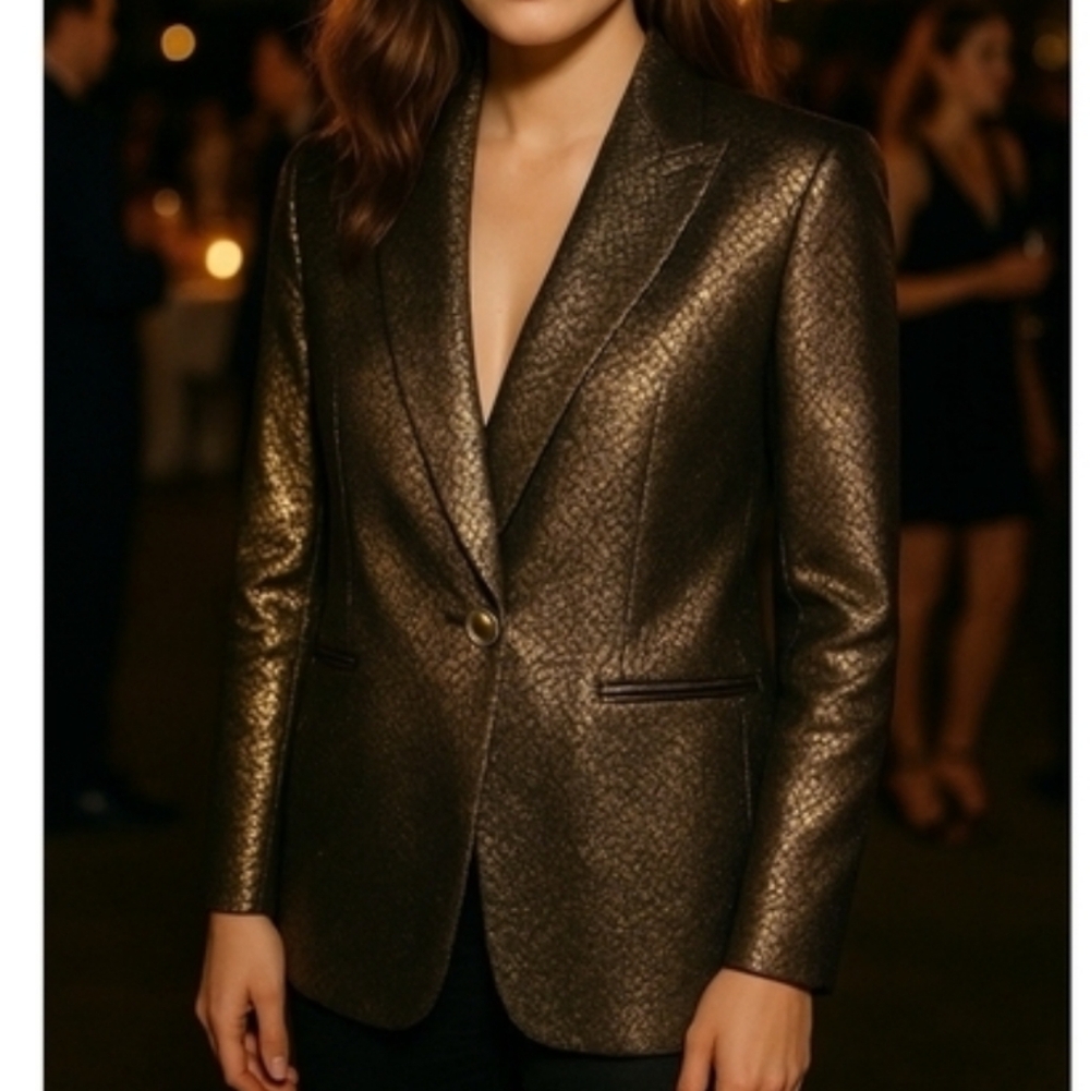 Anne Klein Metallic Black and Gold Pant Suit - New With Tags